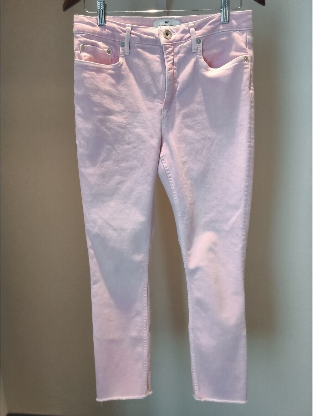 Vineyard Vines Pink High Rise Straight Raw Hem Jeans Womens Size 29